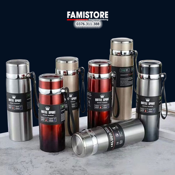 Bình giữ nhiệt Bottle Sport SUS316 - 800ml (Tem ngang)
