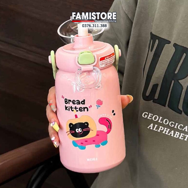 Bình giữ nhiệt lõi thép 316 hoạ tiết hoạt hình 490ml