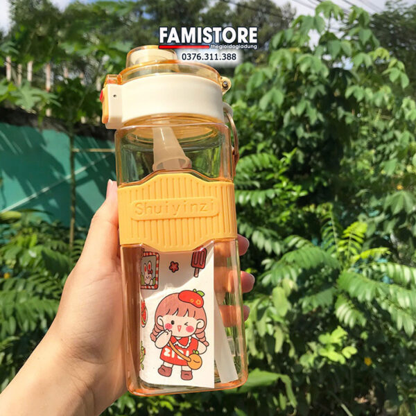 Bình nhựa vuông có đai chống trượt