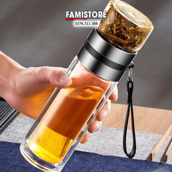 Bình pha trà 450ml thuỷ tinh 2 ngăn