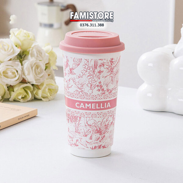 Ly sứ Camellia 580ml tráng men cao cấp