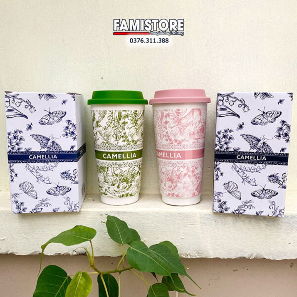 Ly sứ Camellia 580ml tráng men cao cấp