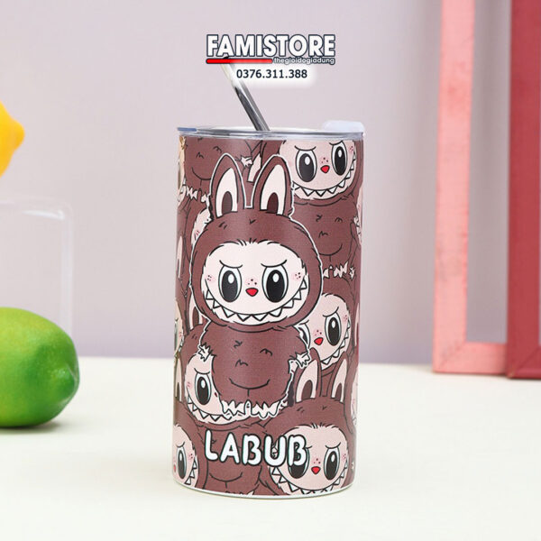 Ly giữ nhiệt trụ cao labubu