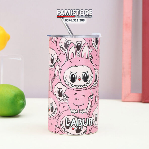 Ly giữ nhiệt trụ cao labubu